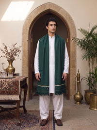 Bottle Green Woolen Shawl