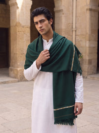 Bottle Green Woolen Shawl