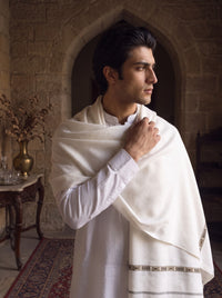 Off-White Woolen Shawl