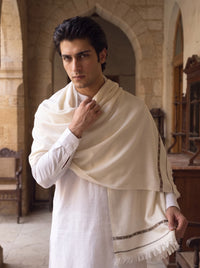 Off-White Woolen Shawl