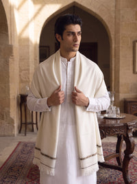 Off-White Woolen Shawl