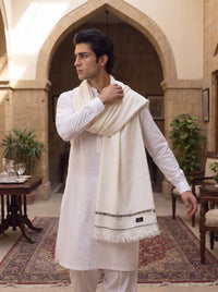 Off-White Woolen Shawl