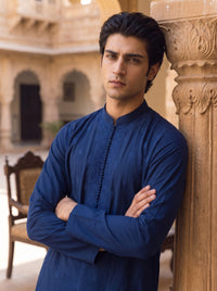 Royal Blue Embroidered Kurta Pajama